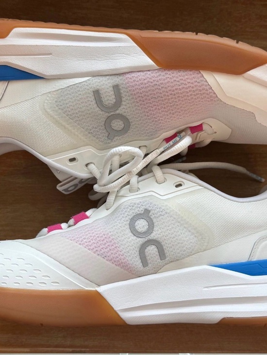 On Clouds Other - On Cloud Men’s Athletic Shoes in White with Pink and Blue Accents